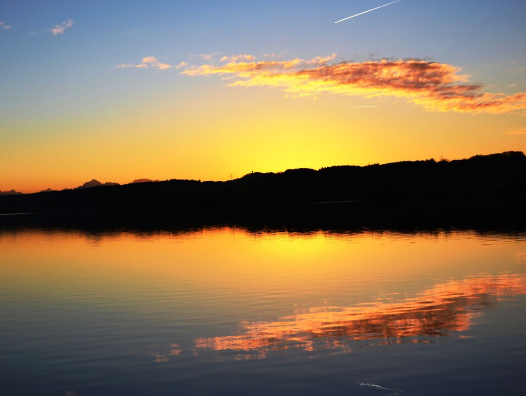 Bio-Heu-Region, Biodorf, Abendstimmung am See 11