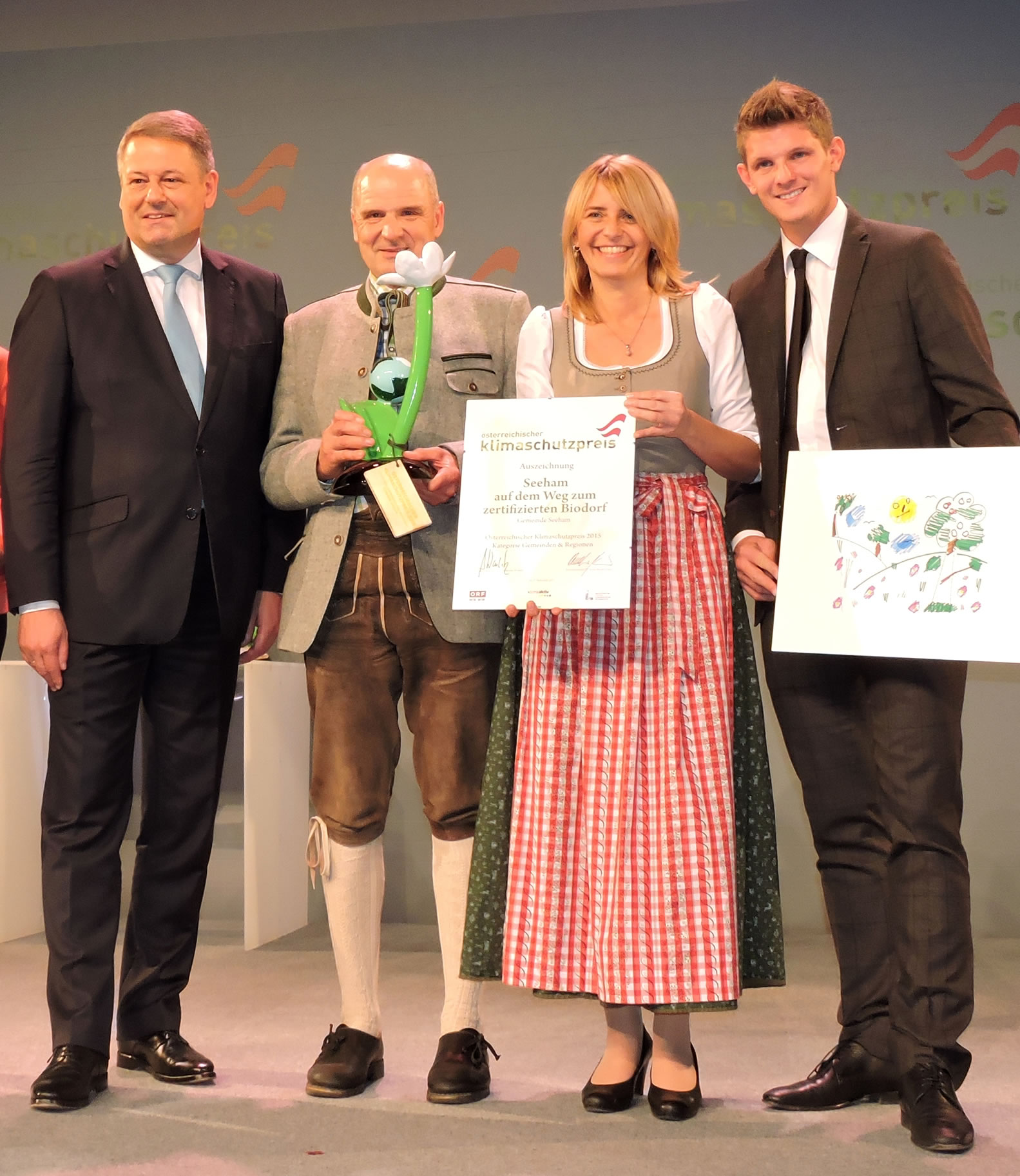 Bundeminister Andrä Rupprechter, Bgm. Peter Altendorfer, Renate Schaffenberger, Christian Morgenstern